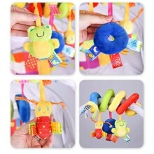 Juguete para asiento de coche para bebé, juguete en espiral para cochecito, juguete sensorial colgante de peluche para recién nacido apto para cuna, móvil adecuado para bebés de 0-6 meses, regalo ideal para niños y niñas de 0, 3, 6, 9 y 12 años