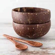 Coconut Shell Bowls, Vintage Coconut Bowls, Coconut Shell Tableware, Rice Bowls, Dessert Container, Salad Bowls Christmas Gift - Coconut Shell Bowl - View 4