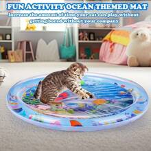 Thickened Water Sensor Play Mat For Pets, 2024 New Sensory Water Play Mat For Cats, Cooling Mat For Cats, Water Sensor Mat For Cats Dogs Cool Comfort Inflatable Tummy Time Water Mat