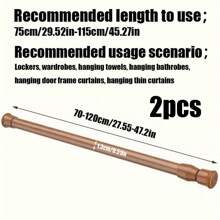 FEPK 1件/2件多功能弹簧拉杆,无需钻孔,易于安装,有黑色、白色和木纹可选,非常适合用作门帘杆、衣杆、衣柜杆、鞋架支架、毛巾杆等家居卫浴必备品。家居卫浴装饰秋季装饰卫浴配件返校季 - 彩色 - 查看 30