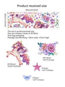 1 套卡通独角兽彩虹蝴蝶家居装饰墙贴、贴纸、墙贴花、乙烯基贴花用于家居装饰、春季装饰品让您的家焕然一新、拉玛装饰贴纸礼物生日毕业 - 彩色 - 查看 10