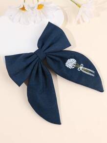 1 chiếc nơ cài tóc thủy thủ màu xanh nước biển cho bé gái, kẹp tóc cá sấu thêu hoa cúc có đuôi, kẹp tóc nơ vải hoa cúc màu trơn, kẹp tóc nơ thêu hoa, kẹp tóc nơ hoa cúc thanh lịch, phụ kiện tóc thời trang cho nữ - Màu xanh hải quân - Xem 9
