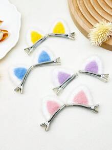 8 件装女士可爱猫耳形毡发夹万圣节 - 彩色 - 查看 7