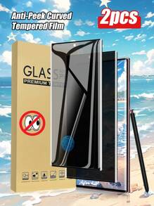 2pcs Anti-Spy Tempered Glass Screen Protector, Privacy Protection, Anti-Scratch, Compatible With Galaxy S21/S22/S23/S24 Ultra/S24 FE/Galaxy S25 Ultra/S25