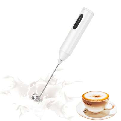 Feizsmile Electric Milk Frother Handheld USB Rechargeable Coffee Frother With  Stainless Whisks, 3 Speed Adjustable Foam Maker For Coffee, Latte, Cappuccino, Hot Chocolate, Matcha, Egg