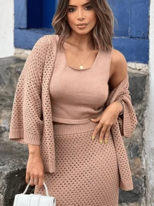 Marina Kimono Set - 摩卡棕 - 查看 3