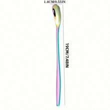 304 Stainless Steel Long Handle Stirring Spoon, Coffee/Tea Iced Drink Spoon, Bar & Kitchen Utensil, Mixing & Seasoning Tool Back To School - Multicolor - View 9