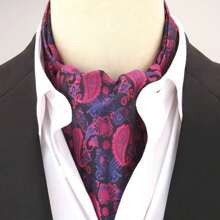 Bufanda larga reversible retro para hombre, bufanda casuales de caballero, bufanda formal de negocios para primavera, otoño e invierno, accesorios de camisa de traje de fiesta casual estilo ascot, excelente regalo boho