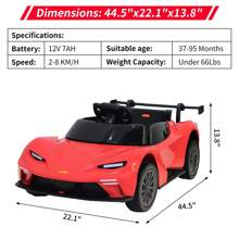 Electric Vehicles, 12V Ride On Car For Kids Kids Road On Electric Car, Licensed KTM Electric Car For Kids, Battery Powered Sports Car With Remote Control, Sound System, 3 Speeds, LED Light, Scissor Door, Seat Belt, For 3-8 Years Boys Girls