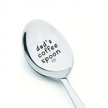 1 件爸爸的咖啡勺激光雕刻，送给爸爸的礼物，父亲节礼物，送给爸爸的女儿、儿子、妻子的礼物，送给父亲的咖啡爱好者礼物，爸爸的咖啡，男士礼物，厨房用品 - 銀色 - 查看 12