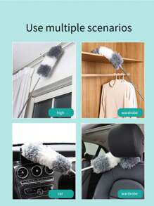 1 件，超细纤维掸子，可伸缩鸡毛掸子（不锈钢）25 至 56 英寸，可重复使用可弯曲掸子，可洗掸子，用于清洁吊扇、高天花板、百叶窗、家具、汽车 - 彩色 - 查看 5