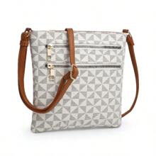 TEPILTE Multi-Zip Pocket Crossbody Bag With Shoulder Bag, Lightweight Travel Bag Women's Retro Shoulder Bag, Daily Mobile Wallet Messenger Bag Envelope Bag, Daily Commute To Work, Shopping, Travel - BR/BG - 查看 3