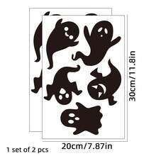 2pcs Halloween Pumpkin & Spider Web Decoration Stickers, Suitable For Smooth Surfaces Like Windows, Walls, Etc. - Multicolor - View 13