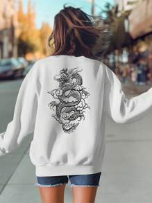 Chinese Dragon Sweatshirt GOLA 1175 Fluxo FX - 白色 - 查看 4