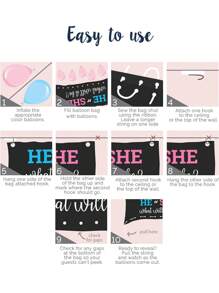 1set Gender Reveal Balloon Drop Bag | He Or She, What Will It Be?Baby Shower Family Decorations Gifts