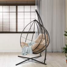 Hängesessel Gestell mit haken, Höhenverstellbar Hängesesselgestell,Max Belastung 110 kg,Hängesitzständer für alle Arten von Stühlen,Gestell Hängesessel - Schwarz - Übersicht 5