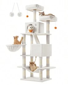 Feandrea Cat Trees & Condos - 白色 - 查看 2