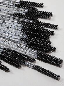 25 pièces Brosse à mascara jetable, brosse à sourcils en cristal, applicateur de mascara, outil d'extension de cils avec tête de brosse étroite et longue, convient pour l'extension de cils
