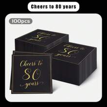Birthday Party Supplies Cocktail Napkins, Disposable Black Gold Party Paper Napkins,  Anniversary Birthday Beverage Napkins For Birthday Party Decorations - Black Gold - View 20
