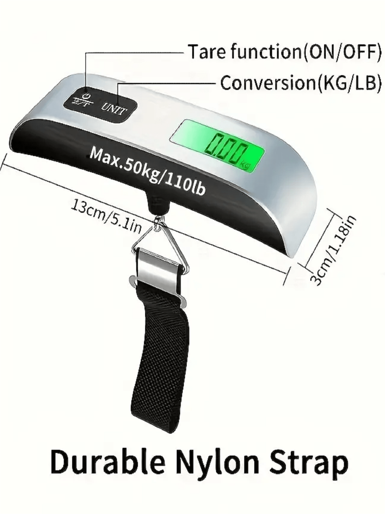 قطعة واحدة من ميزان الأمتعة الإلكتروني (50 كجم/110...
