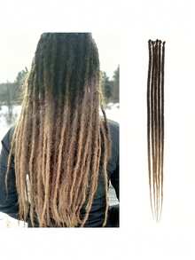 24 Inch Braided Hair Extensions 5 Strands Fine 0.6cm Synthetic Handmade Reggae Hairstyle Hip Hop Soft Braided Hair Extensions - Multicolor - View 2