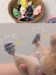 1 双/2 件迷你宠物拖鞋，小宠物装扮鳄鱼形拖鞋。可爱且适合拍照，宠物鼠，颜色随机。 - 彩色 - 查看 2