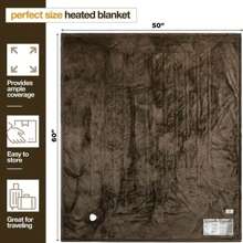 Medical King Heated Blanket, Machine Washable Extremely Soft & Comfortable Electric Blanket Throw Fast Heating With Hand Controller 10 Heating Settings & Auto Shut-Off, 50 X 60