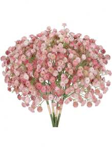 3pcs/Set Artificial Baby's Breath Flower Bouquet With Stems, Real Touch Fake Flowers For Home Office Decoration, Wedding Party Bridal Shower Decor, Valentine Day, Gift Gifts Birthday Graduation - Pink - View 13