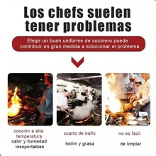 Paquete Filipina Chef Hombre + Gorro De Cocina + Mandil - Blanco - Ver 4