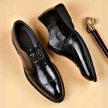 Mens Dress Shoes Modern Classic Slip On Oxfords Formal Casual Business Wedding Work - Black - View 5