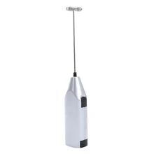Espumador de leche eléctrico de mano, fabricante de espuma de leche para café y leche - Plateado - Ver 5