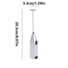 Espumador de leche eléctrico de mano, fabricante de espuma de leche para café y leche - Plateado - Ver 2