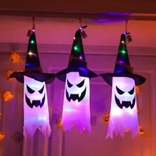 Trang trí tiệc hóa trang Halloween - Đầu lâu, Ma, Nghĩa địa, Dơi, Nhện, BOO Mũ trẻ em Halloween vui vẻ, Dây đèn LED ma, Mũ phù thủy có đèn nhiều màu Trang trí phòng Halloween Trang trí vườn Halloween làm quà tặng Trang trí ngày lễ tiên Trang trí lễ hội - Nhiều màu - Xem 3