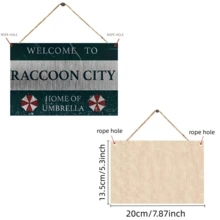 1 个 7.87 英寸 *5.3 英寸复古木制标志，有趣的标志“欢迎来到浣熊市”，雨伞标志，咖啡店装饰，酒吧装饰，前门装饰，房间装饰，家居装饰，适用于花园、客厅、餐厅、卧室、走廊 - 彩色 - 查看 10