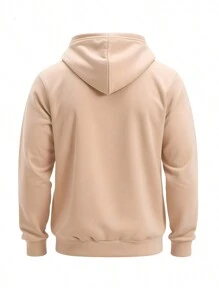 Women's Sweatshirt Kangaroo Cold Weather Blouse With Plain Hood Coat Premium Winter Blouse - Màu Khaki - Xem 3