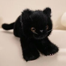 1 件 40/53 厘米卡哇伊毛绒猫毛绒玩具可爱白猫黑猫娃娃毛绒柔软动物枕头可爱生日礼物 - 彩色 - 查看 24