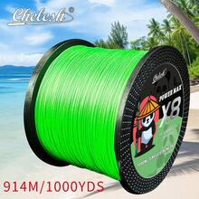 1000 yardas/914 metros Línea de pesca trenzada verde fluorescente, 8 hebras, opciones de fuerza desde 10 LB-100 LB, con paquete delicado de uso múltiple, resistente a la abrasión, alta resistencia, línea de pesca con carrete suave ultra, adecuada para pesca en el mar y agua dulce - Verde - Ver 2