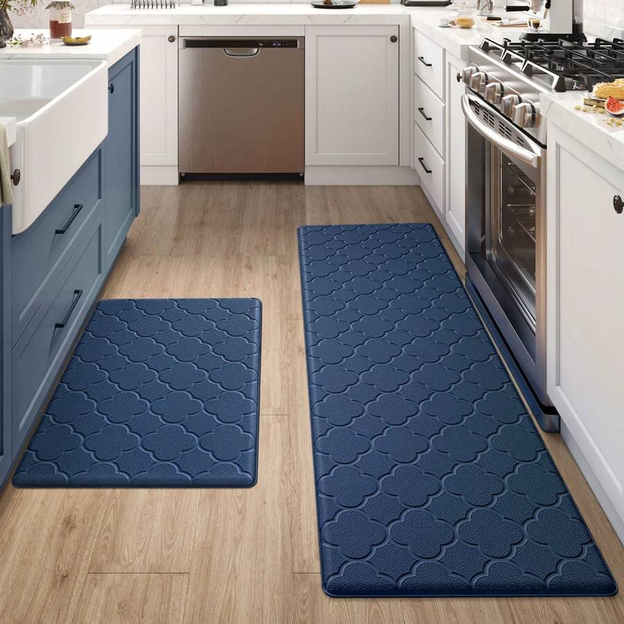 Kitchen Rugs Anti Fatigue Mats For Floor Cushioned Runner Rug Non Skid Comfort Foam Standing Mat For Office, Sink - Blue - View 1