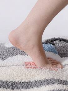 DAJIANG 1pc Cartoon Bath Style Cute Bathroom Mat, Soft Absorbent Classroom Rug And Carpet, Non-Slip Backing And Machine Washable, For Living Room, Vanity, Bathtub, Shower, Sink - Thick & Plush Entryway Decor Bathroom Kitchen Decor