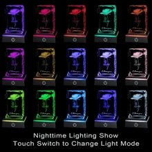 1pc Enchanting 3D Rose Crystal Ball Night Light - Color-Changing LED With Heartfelt I Love You - Perfect Romantic Gift For Girlfriend, Wife, Mother, Or Friend On Thanksgiving, Christmas, Birthday, Valentines, Wedding Anniversary, And More
