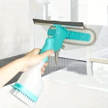 4-In-1 Glass Cleaner Brush, Multipurpose Window Cleaner For Scraping, Wiping, Scrubbing And Spraying, Creative Household Cleaning Tool For Bathroom, Mirror, Window, Glass, Tile, Cleaning Gadgets, Cleaning Supplies - Blue - View 6