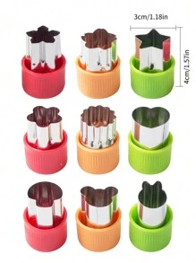 9 piezas Cortador de verdura con corazón & en forma de estrella - Multicolor - Ver 3