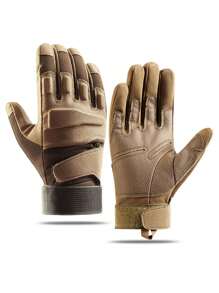 1 双男士全指手套，户外训练防滑骑行手套，冬季暖手器 - 彩色 - 查看 14