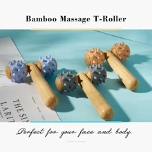 1pc Dual Head Muscle Roller Massage Stick With Silicone Spiked Wheels - Deep Tissue Massage Roller For Back, Neck, And Body Relaxation - Multicolor - View 3