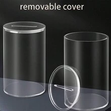 1PC 亚克力透明存钱罐，可存放和可拆卸存钱罐，透明存钱罐透明存钱罐带盖 - 透明 - 查看 6