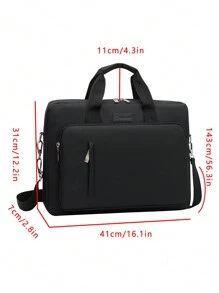 1pc Fashion Nylon Laptop Sleeve Bag For Men, Square Crossbody Messenger Bag, Water-Resistant Large Capacity, 15.6 Inch, For Work, Business, Travel Briefcase Students School Supplies Document Multi-Functional Outdoor Portable Dad Gifts Boyfriend Gifts Clutch Handbags Vacation Funny Gifts Laptop Case Chest Bag Side Bags Satchel Bag Leather Bag Hobo Bag Hip Bag Black Bag Travel Essentials Holiday Essentials Laptop Bag Summer Summer Bag Spring Break Bag Pack Laptop Bags - Black - View 8