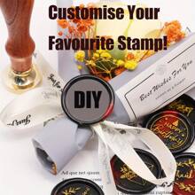 1PC 2.5cm Personalized Wax Seal Stamp-Sealing Wax Stamp With Wooden Handle Custom Wax Seal Stamp For Crafting, Envelopes, Gift Wrap Graduation Gifts And Wedding Invitation - 25mm Round - View 5