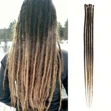 24 Inch Braided Hair Extensions 5 Strands Fine 0.6cm Synthetic Handmade Reggae Hairstyle Hip Hop Soft Braided Hair Extensions - Multicolor - View 1