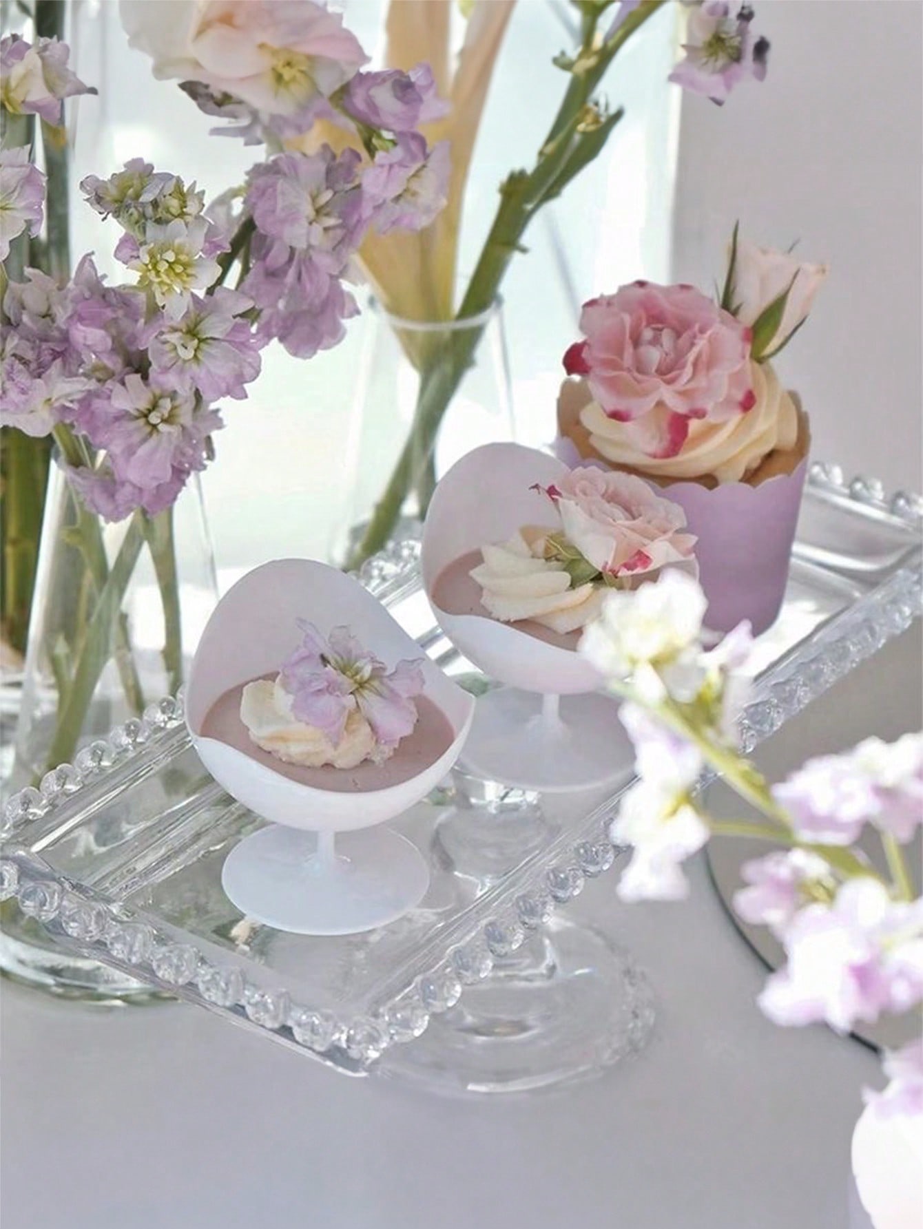 8 قطع / 20 قطعة كأس على شكل كرسي شفاف ، كأس آيس كر...