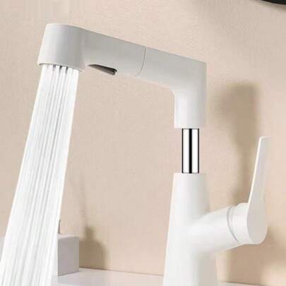 官方浴室洗脸盆龙头，冷热水双控旋转抽拉式水槽龙头，适用于家庭厨房用品、厨房配件、厨房工具